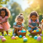 à vouillé, les enfants ont joyeusement participé à la chasse aux œufs, remplissant leurs paniers de douceurs chocolatées lors d'un événement festif et convivial.